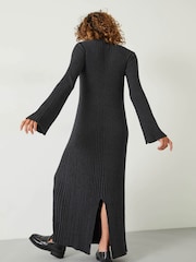 Hush Grey Karo Ribbed Knitted Dress - Image 2 of 5