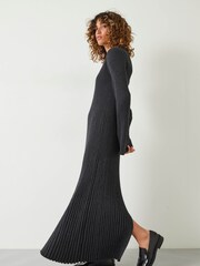 Hush Grey Karo Ribbed Knitted Dress - Image 3 of 5