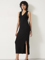 Hush Black Mairead V-Neck Knitted Dress - Image 3 of 5