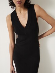 Hush Black Mairead V-Neck Knitted Dress - Image 4 of 5