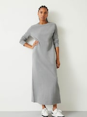 Hush Grey Mel Ribbed Maxi Jersey Dress - Image 1 of 5
