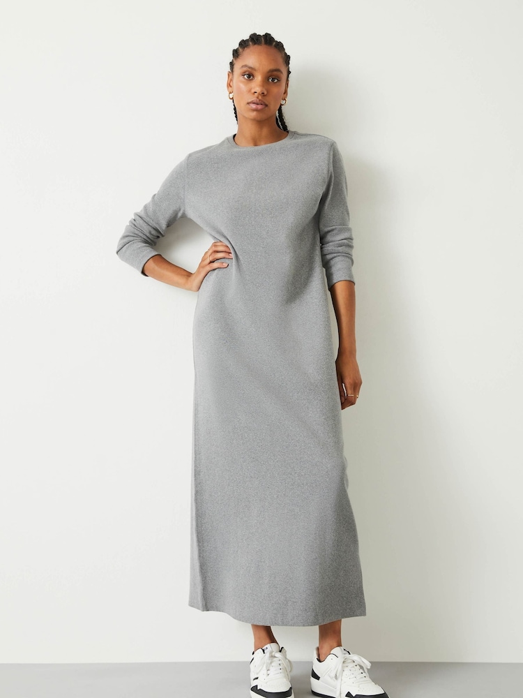 Hush Grey Mel Ribbed Maxi Jersey Dress - Image 1 of 5