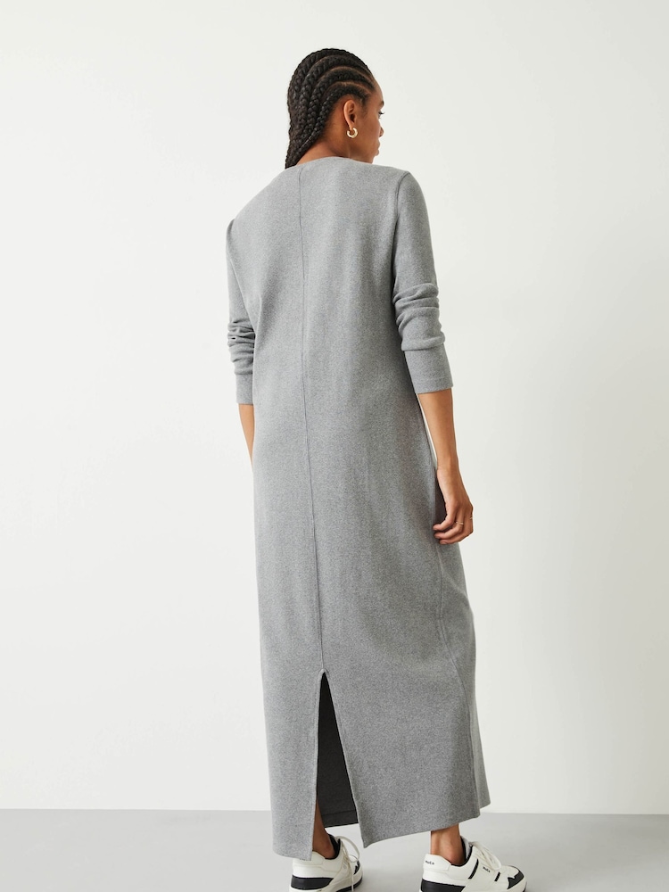 Hush Grey Mel Ribbed Maxi Jersey Dress - Image 2 of 5