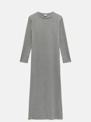 Hush Grey Mel Ribbed Maxi Jersey Dress - Image 5 of 5