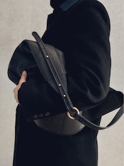 Hush Black Isla Leather Scoop Tote Bag - Image 1 of 4