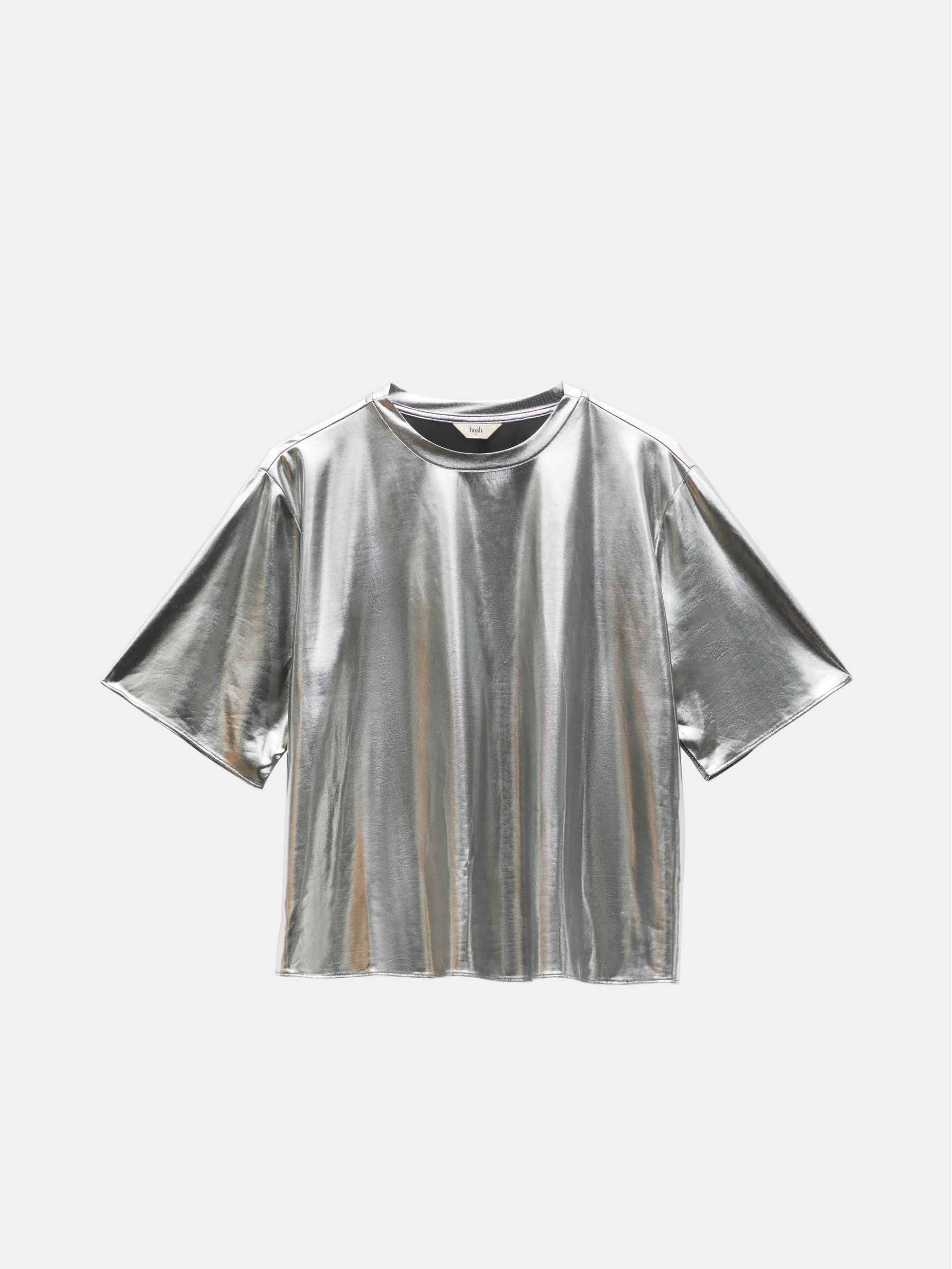 Buy Hush Silver Raven Metallic T-Shirt from Next Luxembourg