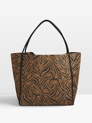 Hush Brown Vero Zebra Print Tote Bag - Image 1 of 5