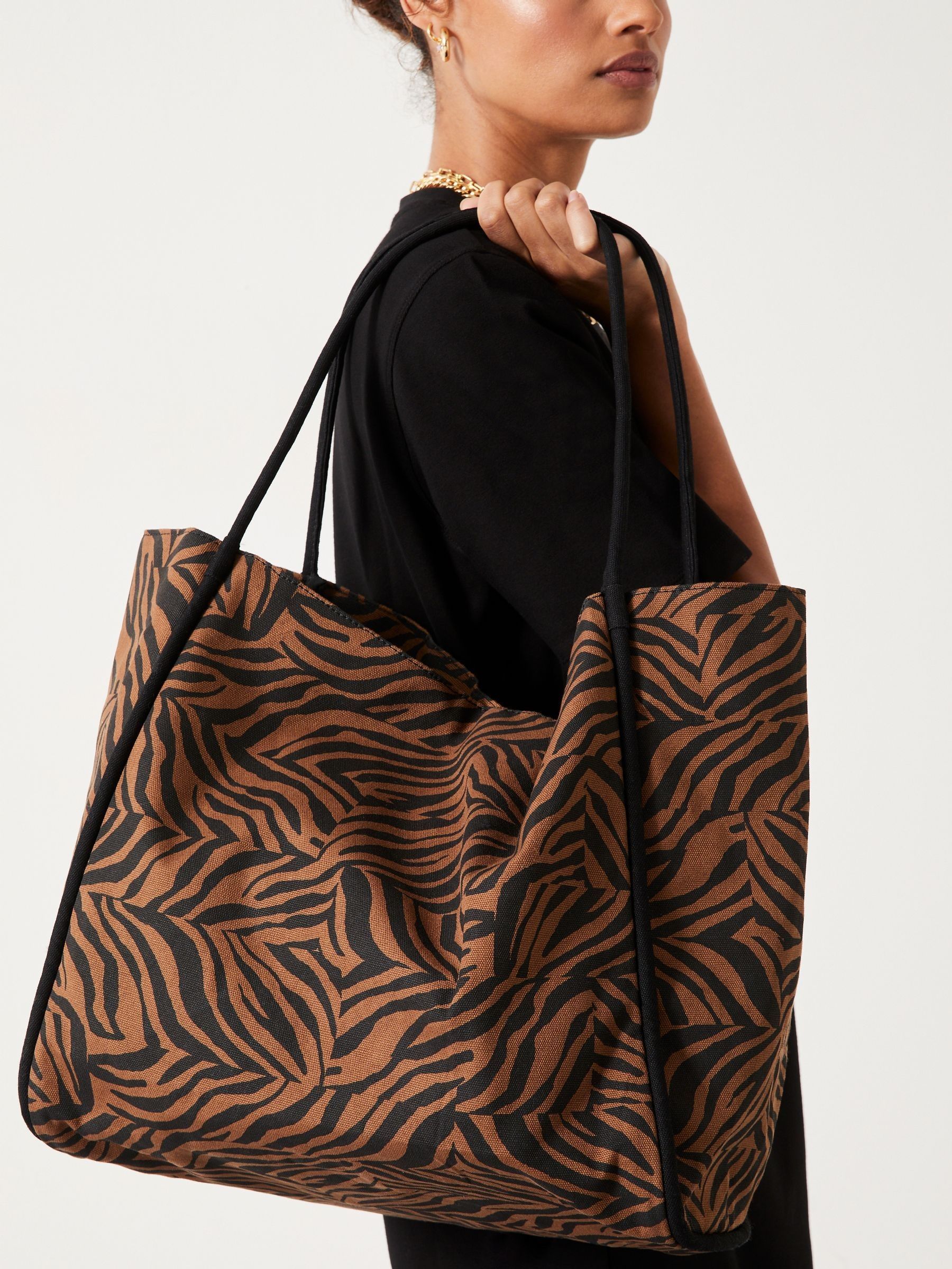 Zebra print bag top