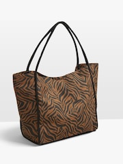 Hush Brown Vero Zebra Print Tote Bag - Image 4 of 5