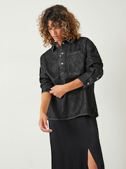 Hush Black Daya Denim 100% Cotton Shirt - Image 1 of 5