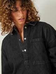 Hush Black Daya Denim 100% Cotton Shirt - Image 4 of 5