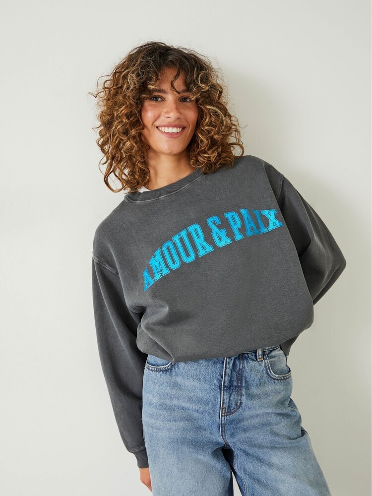 Hush Grey Lamour and Paix Sweatshirt - Image 1 of 5