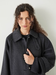 Hush Grey Marlowe Relaxed Raglan Coat - Image 4 of 5