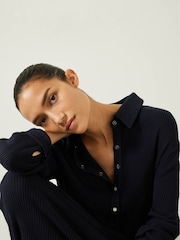 Hush Blue Mazie Midi Jersey Dress - Image 4 of 5