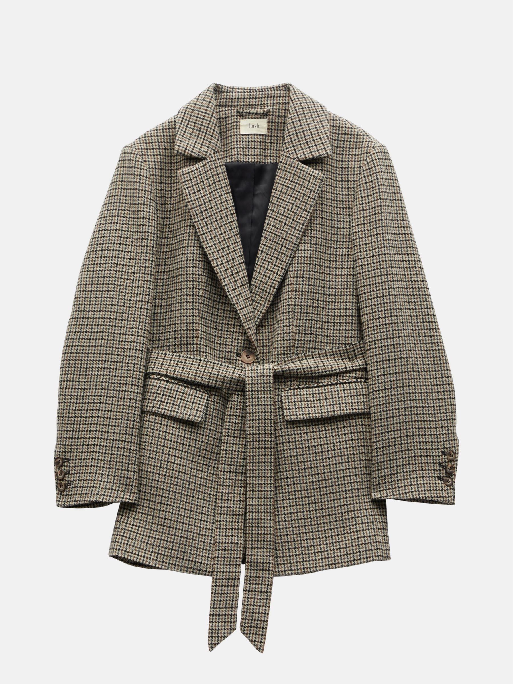 Buy Hush Brown Esmae Checked Blazer from Next Luxembourg