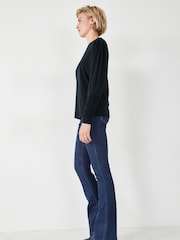 Hush Black Charlotte Ruched Sleeve Jersey Top - Image 4 of 5