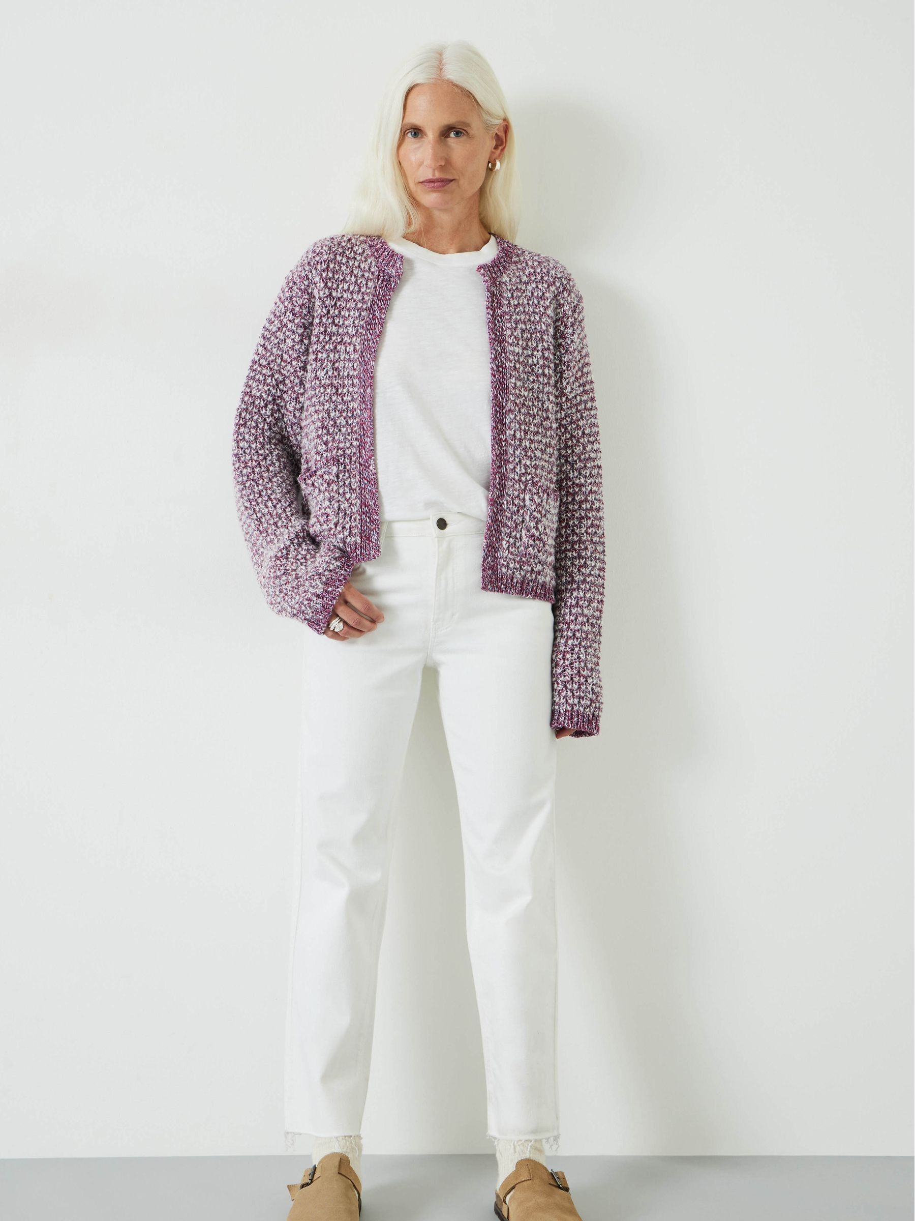 Buy Hush Purple Girija Textured Stitch Knitted Cardigan from Next Luxembourg