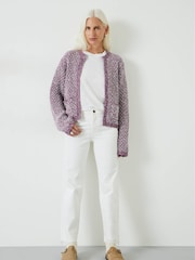 Hush Purple Girija Textured Stitch Knitted Cardigan - Image 1 of 1