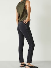 Hush Black Seamed Detail Biker Jeans - Image 2 of 5