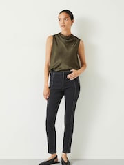 Hush Black Seamed Detail Biker Jeans - Image 3 of 5