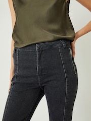 Hush Black Seamed Detail Biker Jeans - Image 4 of 5