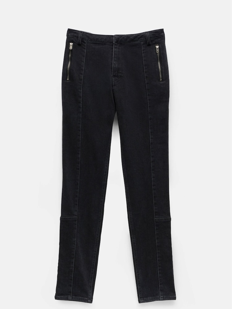 Hush Black Seamed Detail Biker Jeans - Image 5 of 5