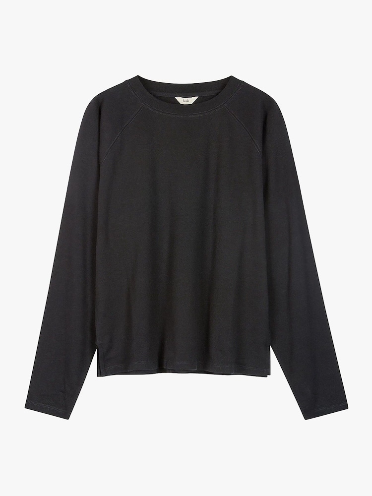 Hush Black Emily Puff Sleeve 100% Cotton Jersey Top - Image 5 of 5