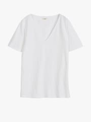 Hush White Kali 100% Cotton Slub V-Neck T-Shirt - Image 4 of 4