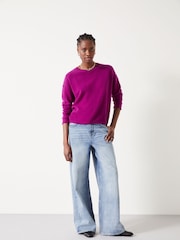 Hush Purple Saphira Cashmere Jumper - Image 1 of 5