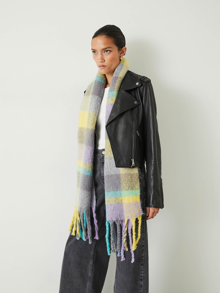 Hush Green Asteria Check Scarf - Image 1 of 3