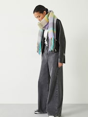 Hush Green Asteria Check Scarf - Image 2 of 3