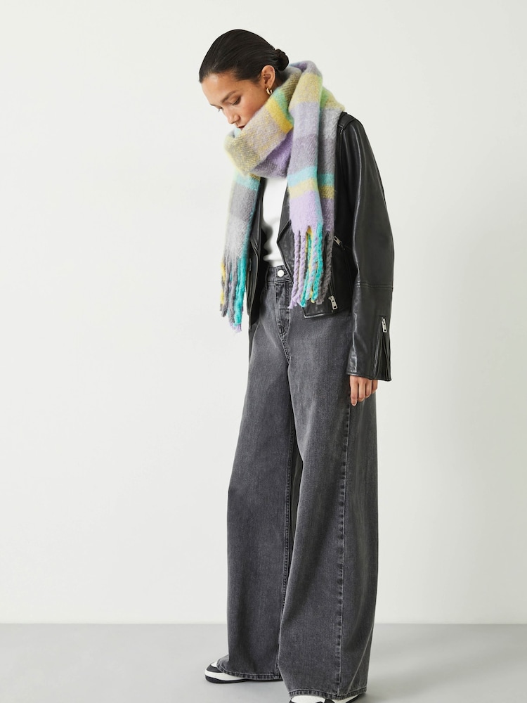 Hush Green Asteria Check Scarf - Image 2 of 3