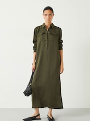 Hush Green Toria Midi Shirt Dress - Image 1 of 5