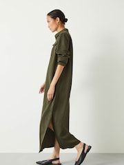 Hush Green Toria Midi Shirt Dress - Image 3 of 5