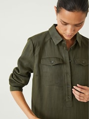 Hush Green Toria Midi Shirt Dress - Image 4 of 5
