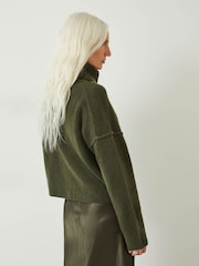 Hush Green Cropped Roll Neck Jumper - Image 2 of 5