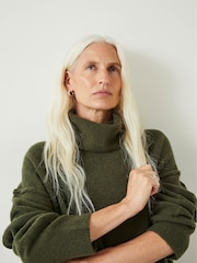 Hush Green Cropped Roll Neck Jumper - Image 3 of 5