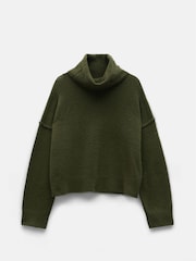 Hush Green Cropped Roll Neck Jumper - Image 5 of 5