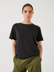 Hush Black Hattie 100% Cotton Slub Crew Neck T-Shirt - Image 1 of 5