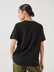 Hush Black Hattie 100% Cotton Slub Crew Neck T-Shirt - Image 2 of 5