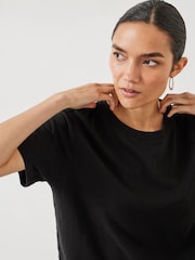 Hush Black Hattie 100% Cotton Slub Crew Neck T-Shirt - Image 4 of 5