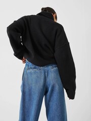 Hush Black Cropped Roll Neck Jumper - Image 3 of 5