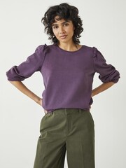 Hush Purple Emilia Ruffle Purple Sweatshirt - Image 1 of 5
