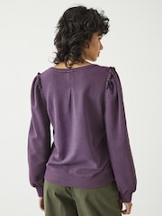 Hush Purple Emilia Ruffle Purple Sweatshirt - Image 2 of 5