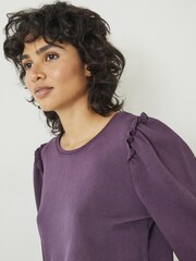 Hush Purple Emilia Ruffle Purple Sweatshirt - Image 4 of 5