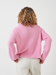 Hush Pink Roll Neck Ribbed Crop Jumper - Image 2 of 5