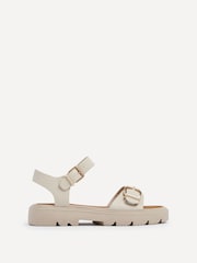 Linzi Cream Comet Flatform Sandals With Buckle Detail - Image 2 of 5