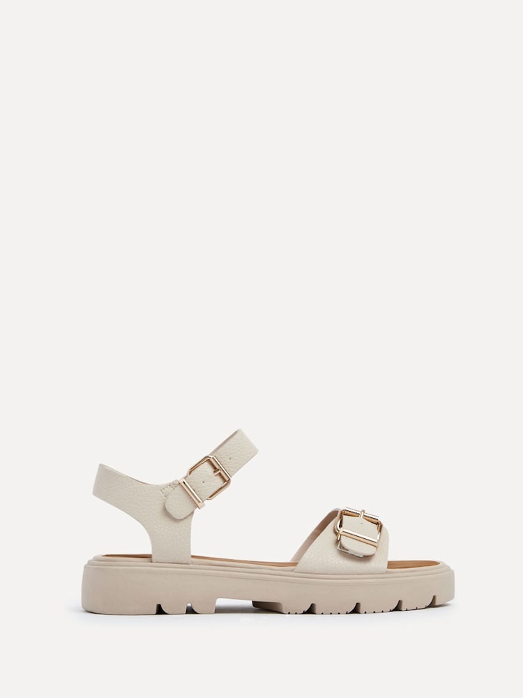 Linzi Cream Comet Flatform Sandals With Buckle Detail - Image 3 of 6