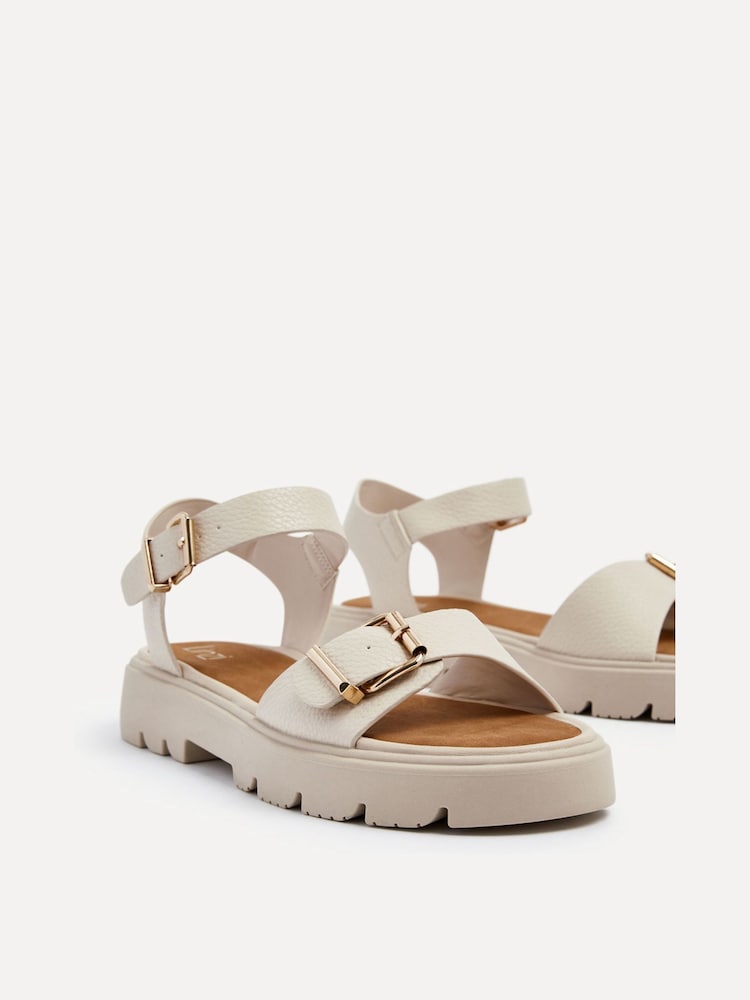Linzi Cream Comet Flatform Sandals With Buckle Detail - Image 5 of 5
