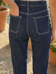Roman Blue Cotton Ankle Grazer Stretch Trousers - Image 4 of 4